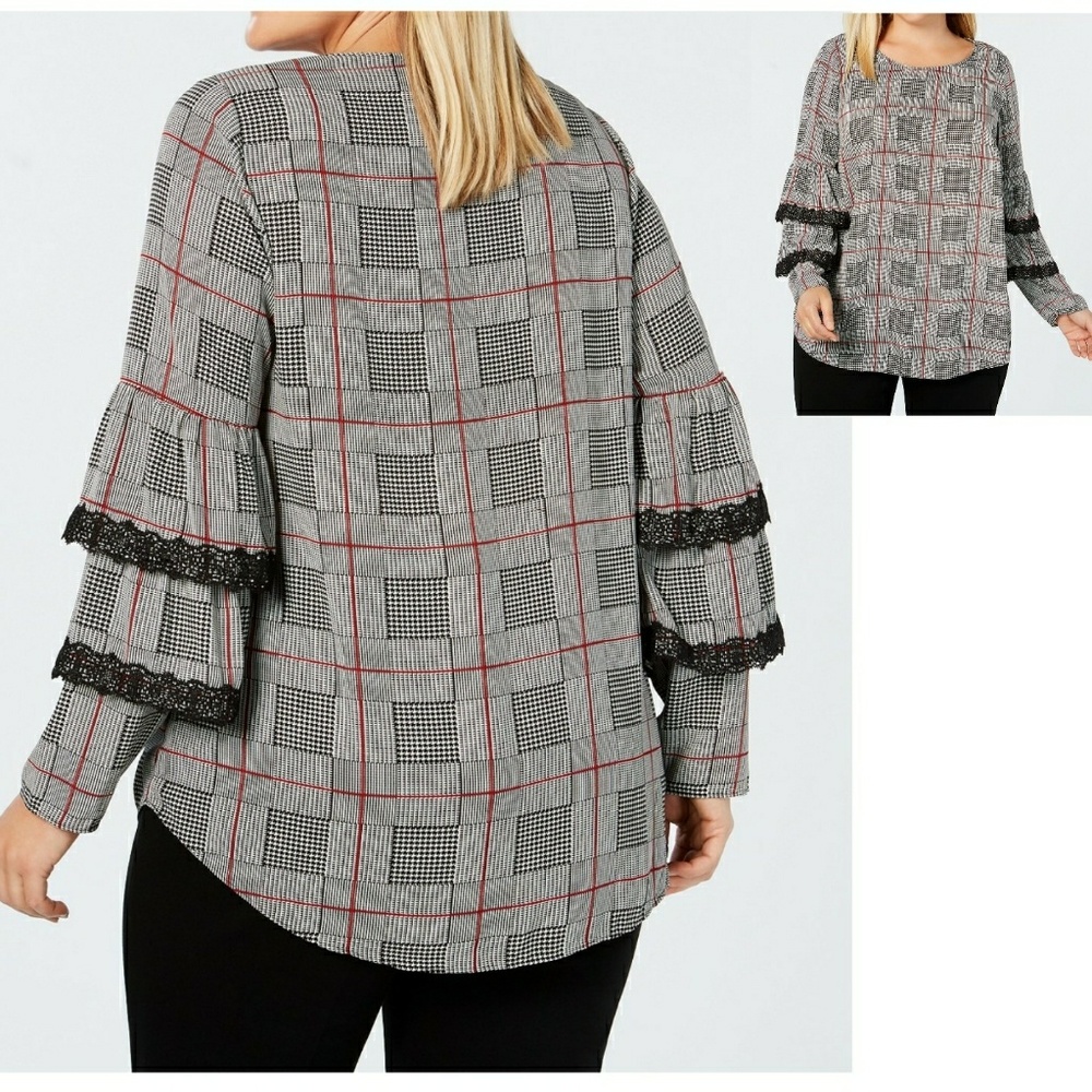 🆕➕ Alfani 💜 Ruffle Sleeves Top - Picture 2 of 3